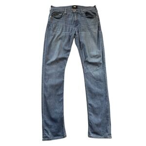 Paige Federal Slim Straight Jeans Mens 34 Windsmere Faded Blue WB089 Denim Pants
